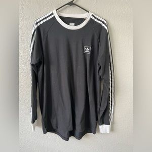 Adidas long sleeve t shirt XL black with white stripes